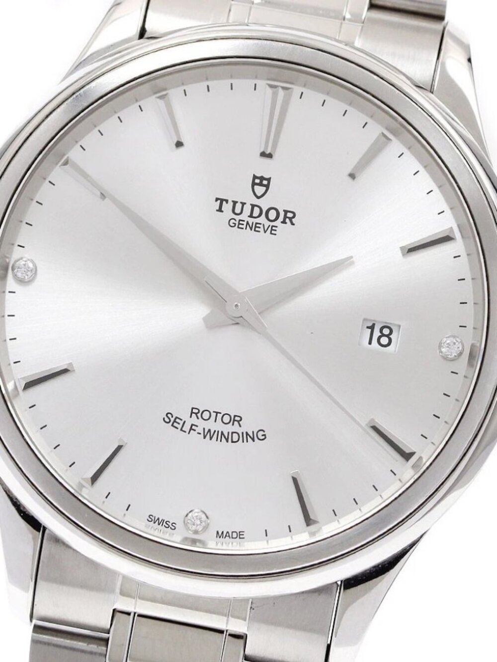 TUDOR style 12700 Date 3P Diamond Silver Dial Automatic Men's Watch